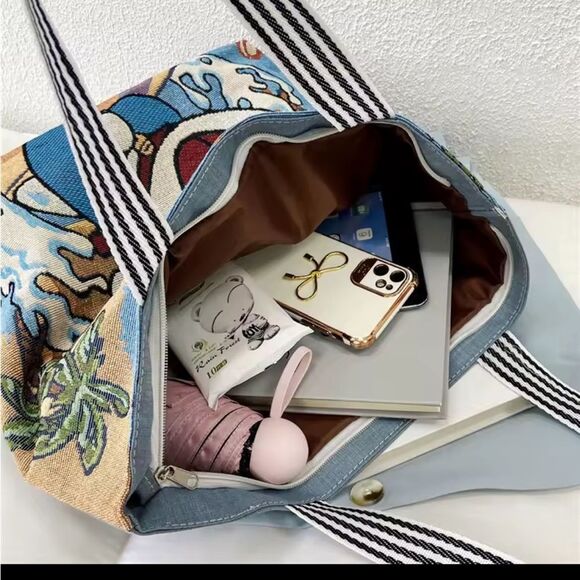 Disney Stitch Multicolor Large Tote Bag NEW! - Picture 2 of 6